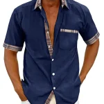 Heren Korte Mouwen Overhemd Stijlvol Comfortabel