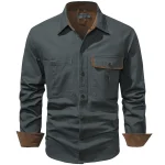 Heren Overhemd Jas Dual-Tone Katoen