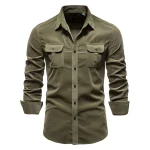 Heren Overhemd Militair Stijl Lange Mouwen Casual