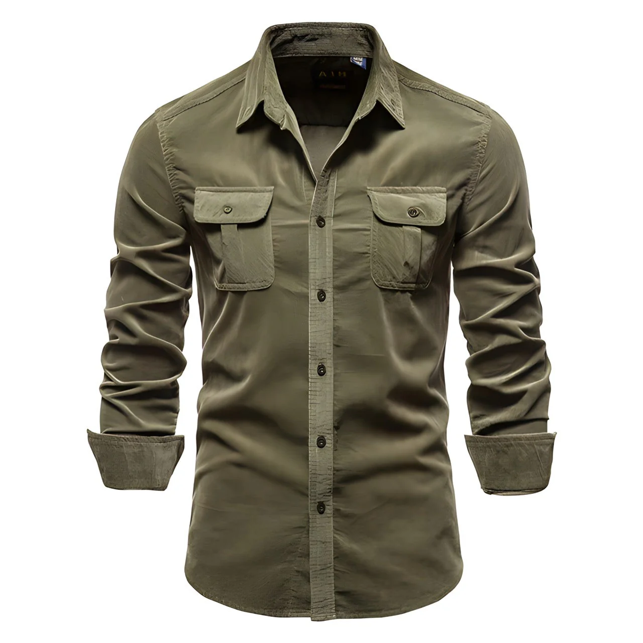 Heren Overhemd Militair Stijl Lange Mouwen Casual