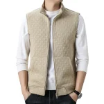 Heren Ritsvest Met Textuur en Diepe Zakken