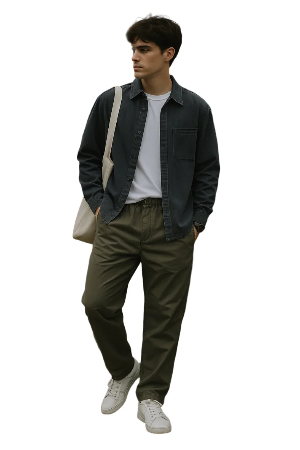 Herenbroek Relaxte Pasvorm Soepel Geweven