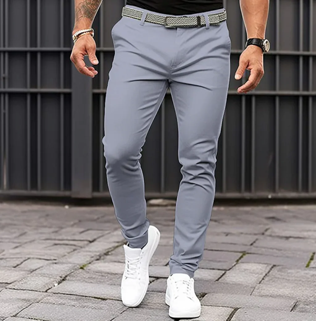 Heren Pantalon Elegante Stijl Katoen Luxe Pasvorm