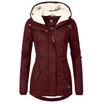 Lange Winterjas met Capuchon en Fleece Voering