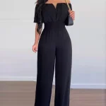 Dames Jumpsuit Feestelijk Off-Shoulder Geplooid Polyester