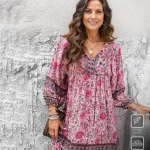 Dames Mini Jurk V-hals Stijlvol Hoogwaardige Stof