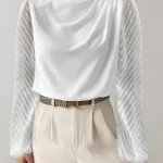 Dames Blouse Elegante Ronde Halslijn Lichte Stof