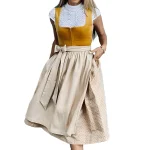 Vrouwen Dirndlkleid Vintage Stijl Beigekleurige Schürze