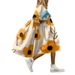 Vrouwen Midi Jurk Vloeiende Stijl Luchtig Materiaal