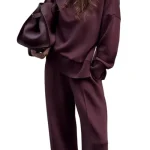 Vrouwen Set met Hoge Hals en Wijde Pijpen Casual