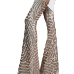 Vrouwen Utsvängde Broek met Glinsterende Details