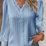 Dames Blouse Met Stijlvolle Details Ademend Katoen