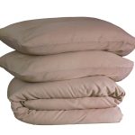 Dekbedovertrek Queen – 100% katoensatijn – 240×200/220 – beige