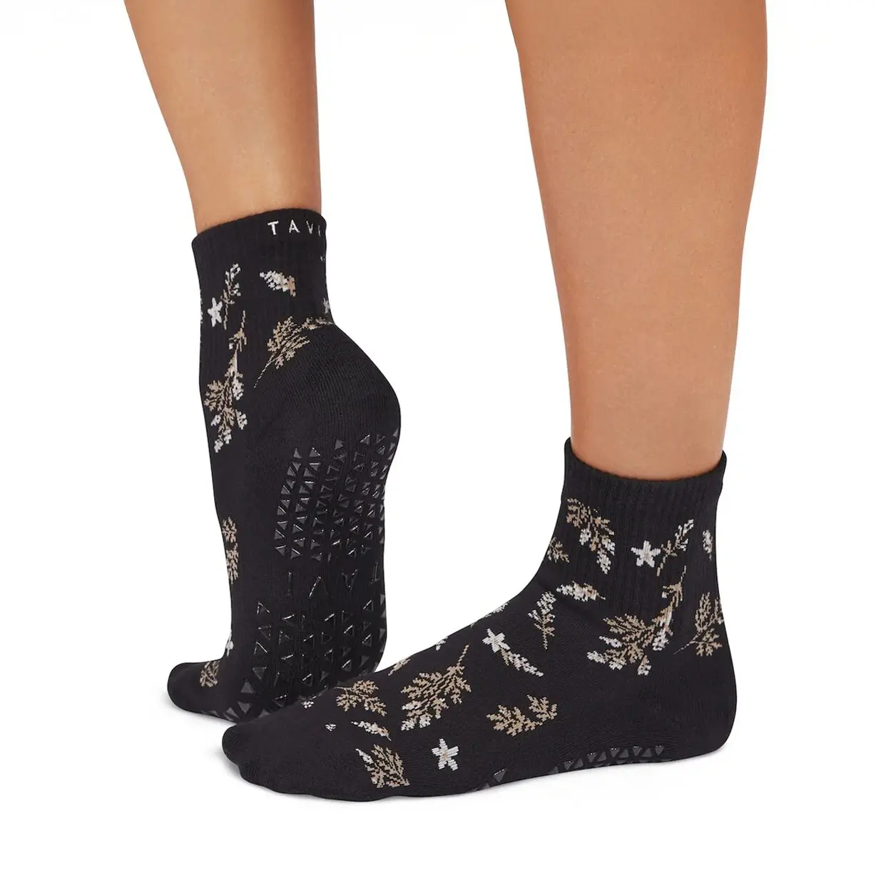 Ebony Floral | Hoge Gripsokken | Tavi