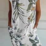 Dames Tweedelige Set Stijlvol Katoen Linnen Look voor Casual en Formele Gelegenheden