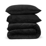 Dekbedovertrek Rib Flanel – 100% zacht materiaal – 200×220 – zwart