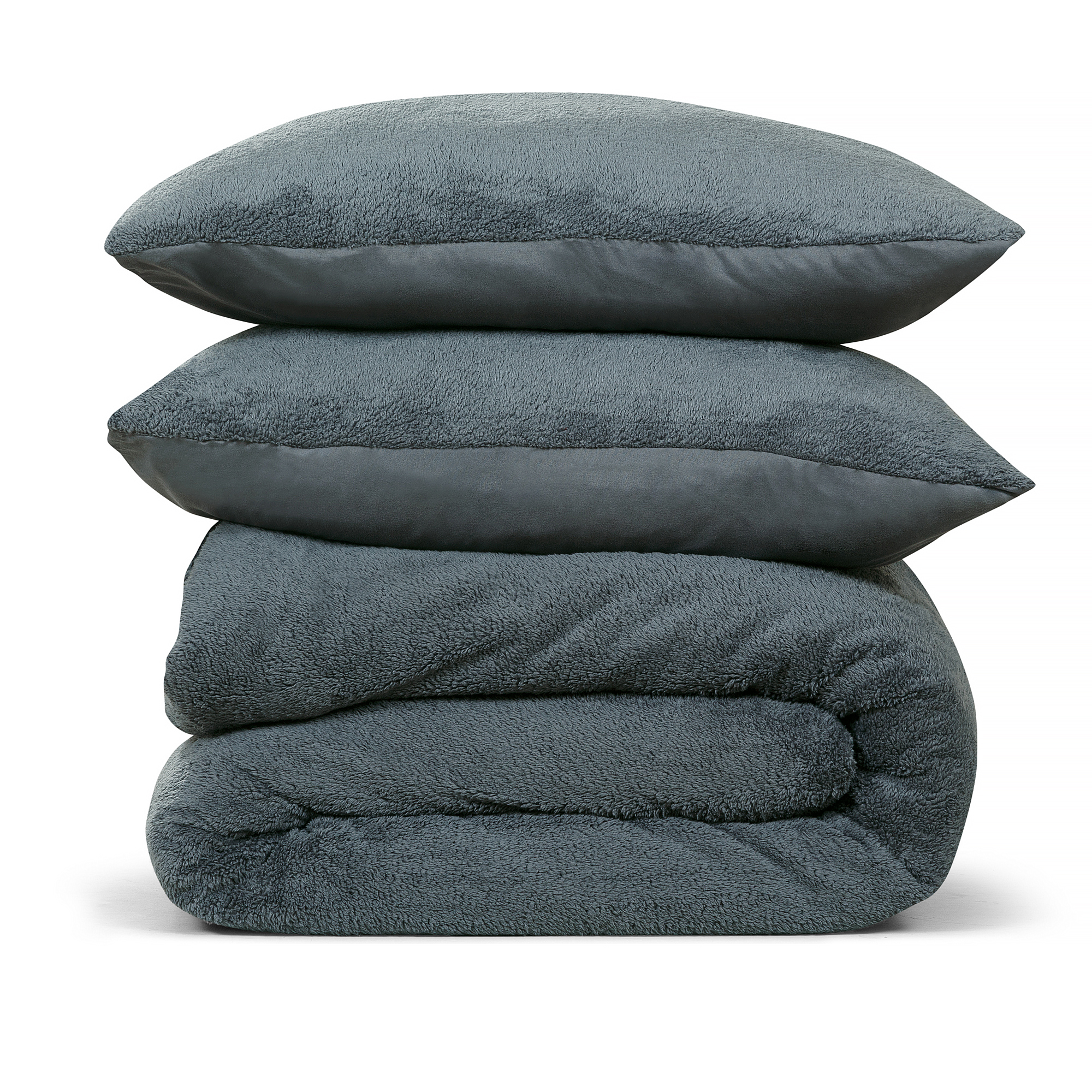 Dekbedovertrek Teddy Fleece – 100% zacht materiaal – 240×220 – antraciet