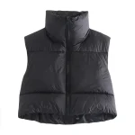 Cropped puffervest voor dames
