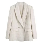 Vrouwen Dubbelrijige tweedblazer