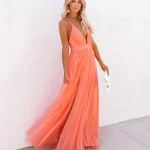 Dames Lange Jurk Elegante Stijl Hoogwaardige Stof voor Speciale Gelegenheden